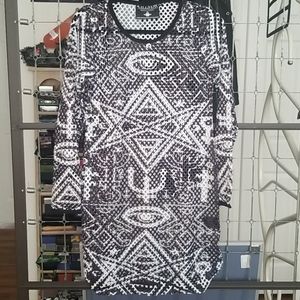 Killstar Mesh Black and White Dress